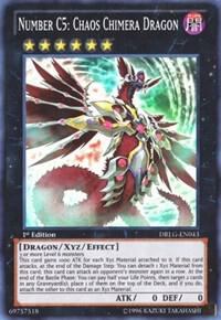 Number C5: Chaos Chimera Dragon trading card from Dragons of Legend Number C5: Chaos Chimera Dragon - Dragons of Legend YuGiOh trading card