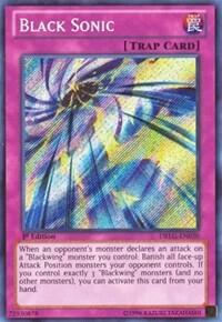 Black Sonic trading card from Dragons of Legend Black Sonic - Dragons of Legend YuGiOh trading card