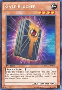 Gate Blocker trading card from Dragons of Legend Gate Blocker - Dragons of Legend YuGiOh trading card
