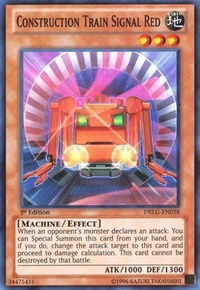 Construction Train Signal Red - Dragons of Legend (DRLG) #DRLG-EN038 - Super Rare YuGiOh Trading Card