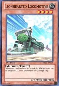 Lionhearted Locomotive trading card from Dragons of Legend Lionhearted Locomotive - Dragons of Legend YuGiOh trading card