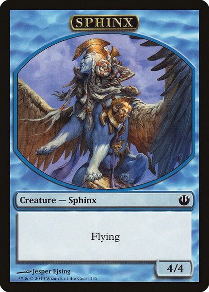 Sphinx Token trading card from Journey Into Nyx Sphinx Token - Journey Into Nyx Magic: The Gathering trading card