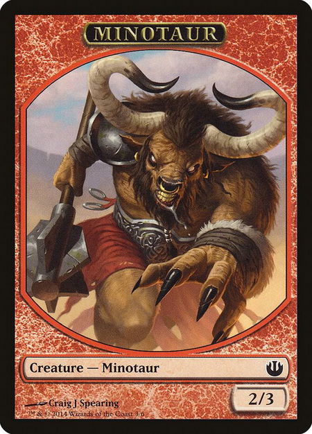 Minotaur Token - Journey Into Nyx Magic: The Gathering trading card