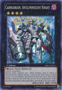 Cairngorgon, Antiluminescent Knight trading card from Primal Origin Cairngorgon, Antiluminescent Knight - Primal Origin YuGiOh trading card