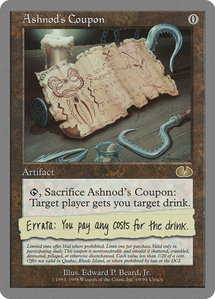 Ashnod's Coupon - Unglued (UGL) #69 - Rare Magic: The Gathering Trading Card