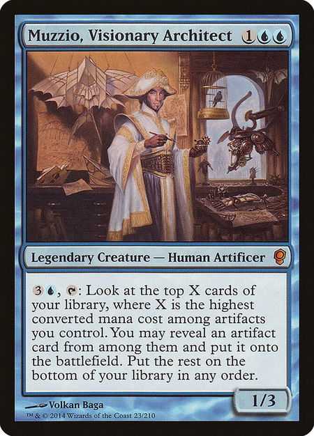 Muzzio, Visionary Architect - Conspiracy Magic: The Gathering trading card