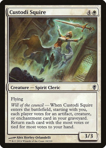 Custodi Squire - Conspiracy Magic: The Gathering trading card