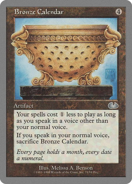 Bronze Calendar - Unglued Magic: The Gathering trading card