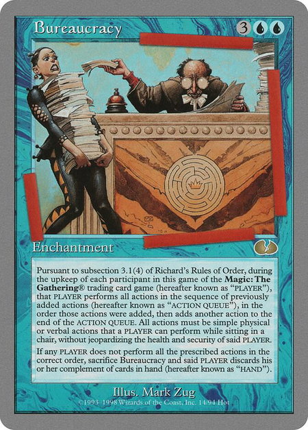 Bureaucracy - Unglued Magic: The Gathering trading card
