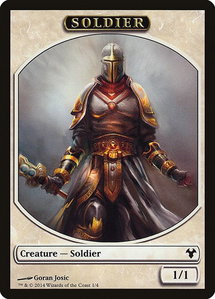 Soldier // Spirit Double-Sided Token - Magic Modern Event Deck (MD1) #1 // 2 - Token Magic: The Gathering Trading Card