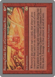 Burning Cinder Fury of Crimson Chaos Fire - Unglued (UGL) #40 - Rare Magic: The Gathering Trading Card