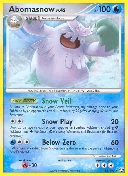 Abomasnow trading card from Stormfront Abomasnow - Stormfront Pokémon trading card