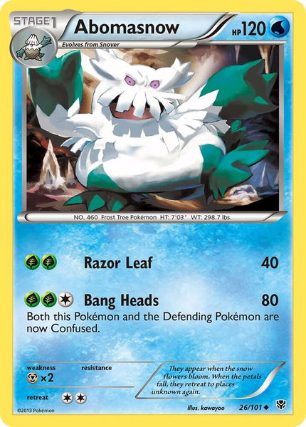 Abomasnow - Plasma Blast Pokémon trading card