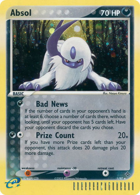 Absol trading card from Dragon Absol - Dragon Pokémon trading card