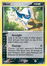 Absol trading card from Holon Phantoms Absol - Holon Phantoms Pokémon trading card