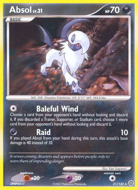 Absol - Secret Wonders Pokémon trading card