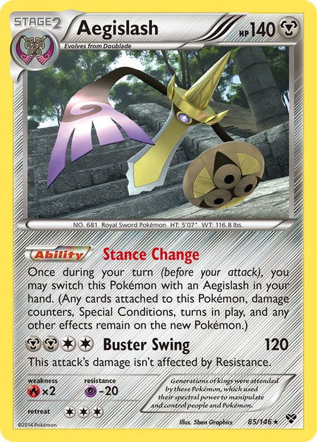 Aegislash (85) - XY Base Set Pokémon trading card