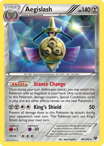 Aegislash (86) trading card from XY Base Set Aegislash (86) - XY Base Set Pokémon trading card