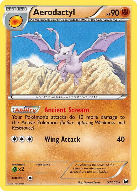 Aerodactyl - Dark Explorers Pokémon trading card