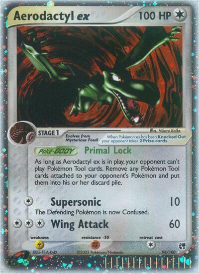 Aerodactyl ex trading card from Sandstorm Aerodactyl ex - Sandstorm Pokémon trading card