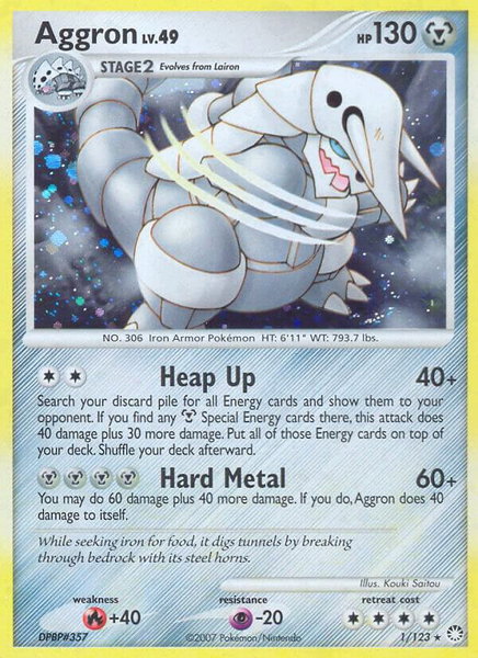 Aggron trading card from Mysterious Treasures Aggron - Mysterious Treasures Pokémon trading card
