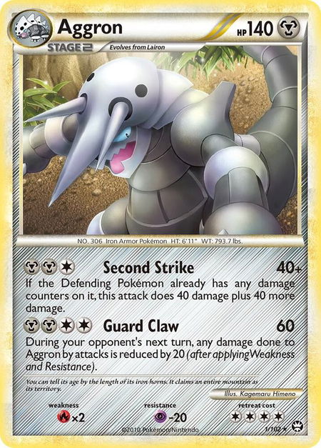 Aggron trading card from Triumphant Aggron - Triumphant Pokémon trading card