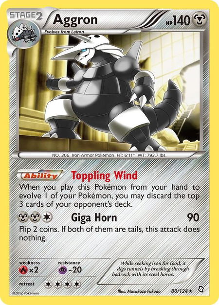 Aggron trading card from Dragons Exalted Aggron - Dragons Exalted Pokémon trading card