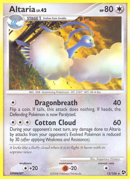 Altaria - Great Encounters Pokémon trading card