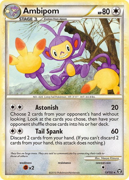 Ambipom trading card from Triumphant Ambipom - Triumphant Pokémon trading card