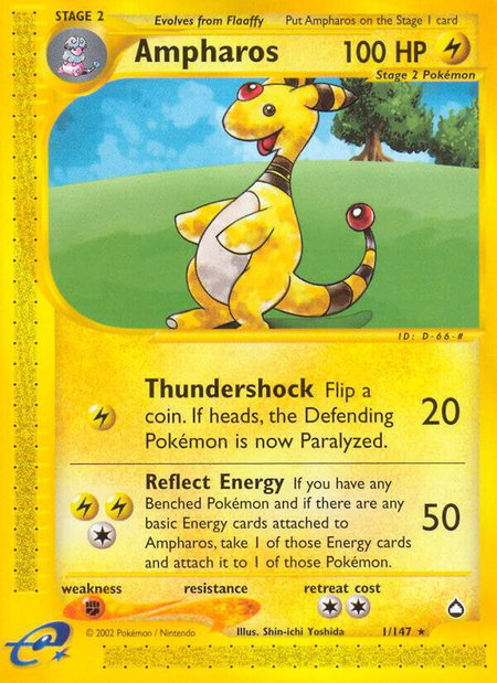 Ampharos - Aquapolis Pokémon trading card