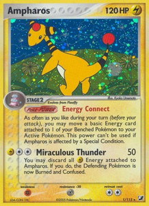 Ampharos - Unseen Forces (UF) #1/115 - Holo Rare Pokémon Trading Card