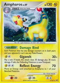 Ampharos - Platinum (PL) #1/127 - Holo Rare Pokémon Trading Card