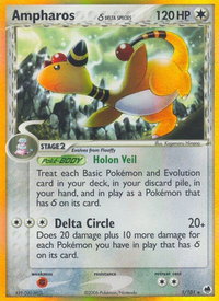 Ampharos (Delta Species) - Dragon Frontiers (DF) #1/101 - Holo Rare Pokémon Trading Card