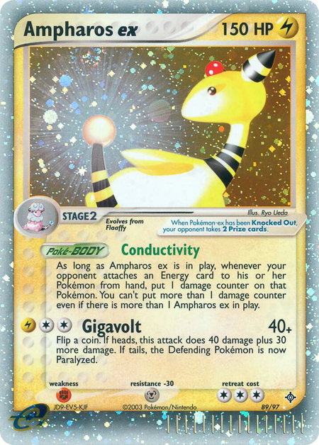 Ampharos ex trading card from Dragon Ampharos ex - Dragon Pokémon trading card