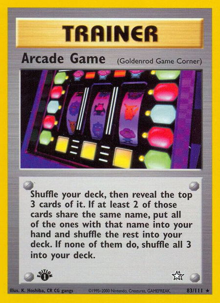 Arcade Game (Goldenrod Game Corner) - Neo Genesis Pokémon trading card