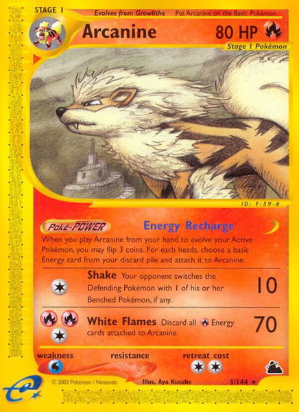 Arcanine (3) trading card from Skyridge Arcanine (3) - Skyridge Pokémon trading card