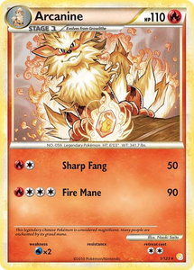 Arcanine - HeartGold SoulSilver (HS) #1/123 - Holo Rare Pokémon Trading Card