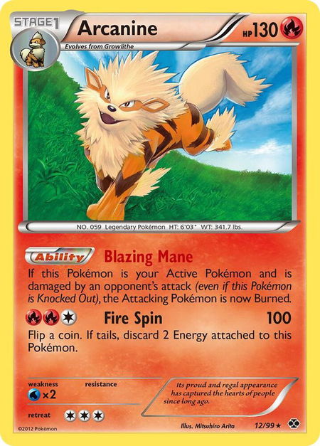 Arcanine (12) trading card from Next Destinies Arcanine (12) - Next Destinies Pokémon trading card