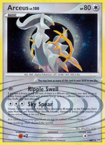 Arceus (AR5) trading card from Arceus Arceus (AR5) - Arceus Pokémon trading card