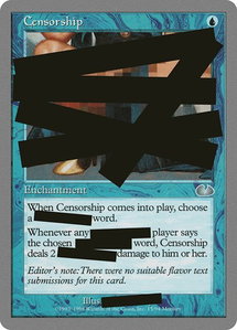 Censorship - Unglued (UGL) #15 - Uncommon Magic: The Gathering Trading Card