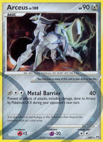 Arceus (AR9) trading card from Arceus Arceus (AR9) - Arceus Pokémon trading card
