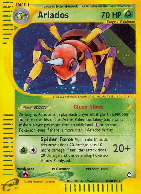 Ariados (H3) - Aquapolis Pokémon trading card