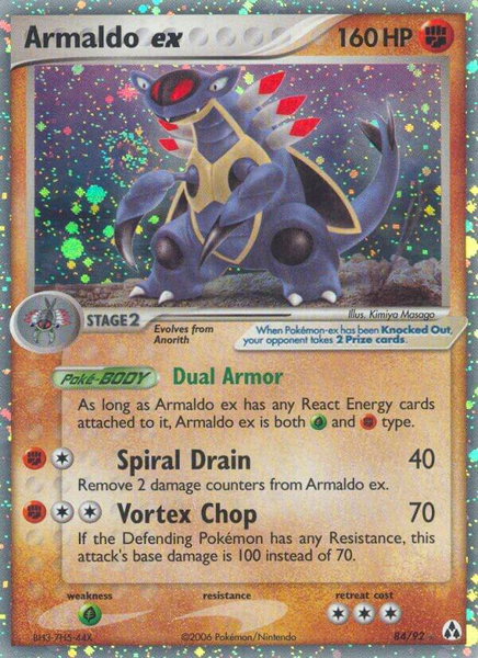Armaldo ex trading card from Legend Maker Armaldo ex - Legend Maker Pokémon trading card