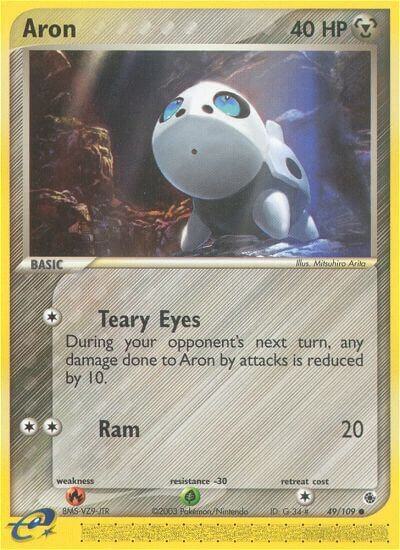 Aron - 49/109 trading card from Ruby and Sapphire Aron - 49/109 - Ruby and Sapphire Pokémon trading card