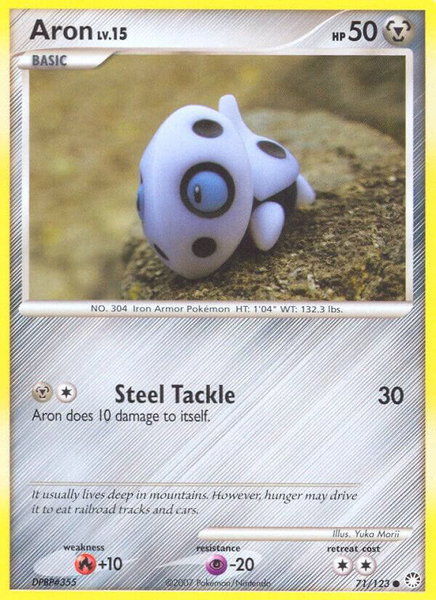 Aron trading card from Mysterious Treasures Aron - Mysterious Treasures Pokémon trading card