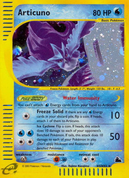 Articuno (H3) - Skyridge Pokémon trading card