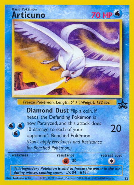 Articuno (22) - WoTC Promo Pokémon trading card