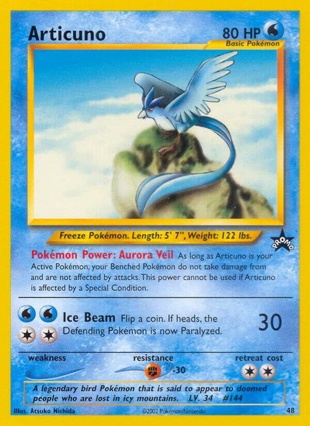 Articuno (48) trading card from WoTC Promo Articuno (48) - WoTC Promo Pokémon trading card