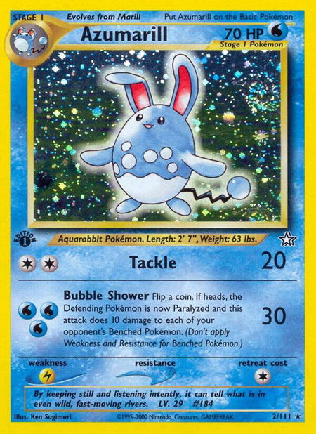 Azumarill - Neo Genesis Pokémon trading card