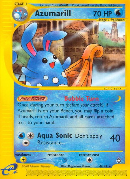 Azumarill - Aquapolis Pokémon trading card